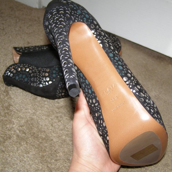 NEW w/box size 39.5/9 ALAIA platform ankle boots laser cut design - Picture 11 of 16